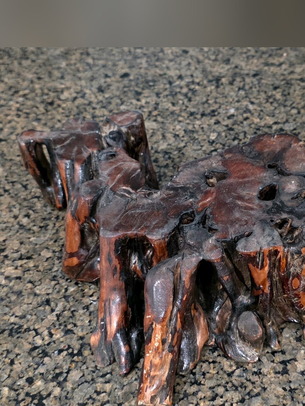 Vintage Japanese Natural Root Wood Table Flower Bonsai Pot Stand Display Unique